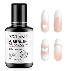 SAVILAND Airbrush Gel Blanco, botella frontal para cobertura intensa y acabado limpio.