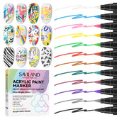 SAVILAND bolígrafos arte uñas 12 colores para diseño vibrante y duradero