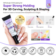 SAVILAND diseños 3D en uñas: trazos, gotas y flores definidas