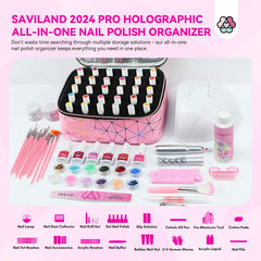 SAVILAND estuche esmaltes con compartimentos internos para organización de botellas