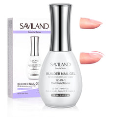 SAVILAND Gel Builder 12-en-1 en botella clara para aplicación precisa y limpia.