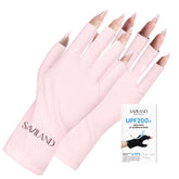 SAVILAND guantes UV para uñas: detalle de costura y protección UV.