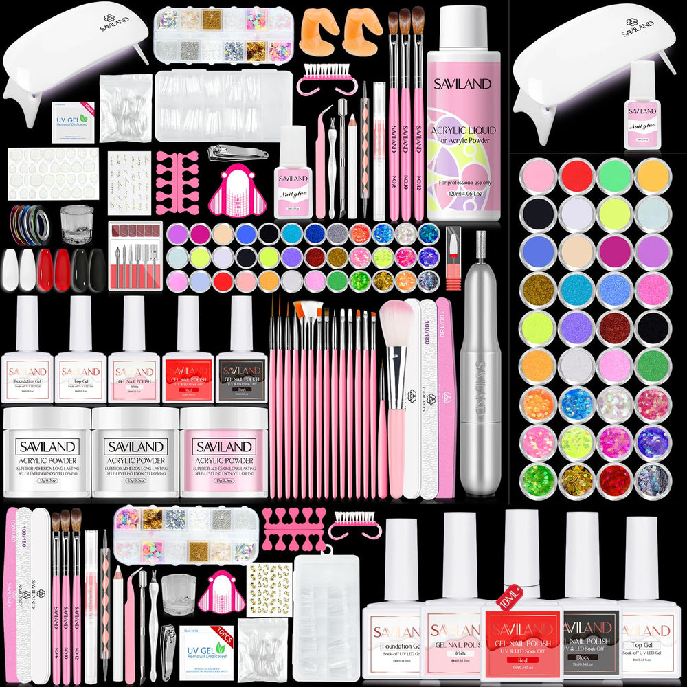 Saviland kit acrilico polvo: polvo acrílico de alta calidad para uñas duraderas.