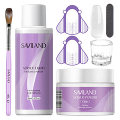 SAVILAND kit uñ as acrílicas, conjunto completo para principiantes, perfecto para usar en casa