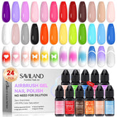 SAVILAND laca gel para aerógrafo, 24 colores, lista para usar.