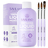 Frasco de SAVILAND Monómero Acrílico de 200 ml, claridad cristalina para uñas duraderas