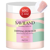SAVILAND Nude Dip Powder en bote de 60 g para manicuras duraderas.