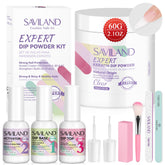 SAVILAND polvo dip transparente 60 g, acabado suave y duradero para uñas naturales.