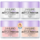 SAVILAND polvos acrílicos claros: empaque visible y base transparente para manicuras limpias.