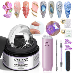 SAVILAND PRO-HARD kit with UV lamp for quick nail extensions.