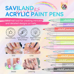 Conjunto Saviland de 12 colores para arte en uñas.