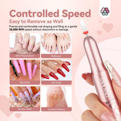 SAVILAND taladro eléctrico, control de velocidad ajustable para resultados suaves en uñas.