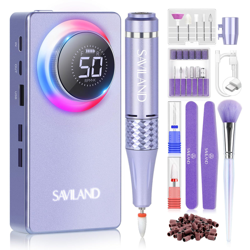 Taladro SAVILAND de uñas 50000 revoluciones por minuto para acrílico, precisión profesional