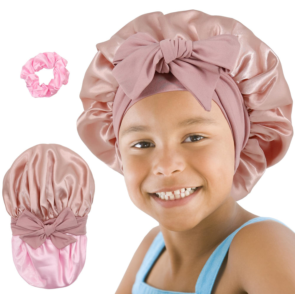 SAYMRE bonete satén para niñas con impresión frontal mantiene la humedad del cabello