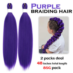 Extensiones Saypeds moradas con textura Yaki para un aspecto natural