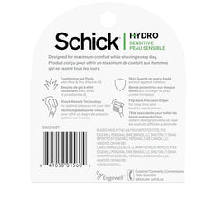 Schick Hydro 5 Sense cabezal para afeitado suave en piel sensible.