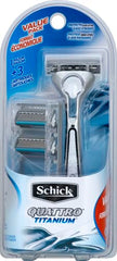Schick Quattro Titanium: cabezal-pivote para movimientos precisos.