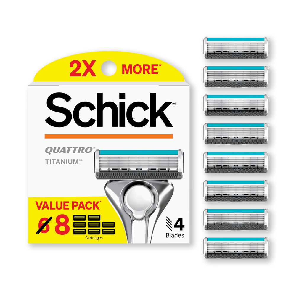 Recargas Schick Quattro Titanium: 8 unidades para un afeitado cercano y cómodo