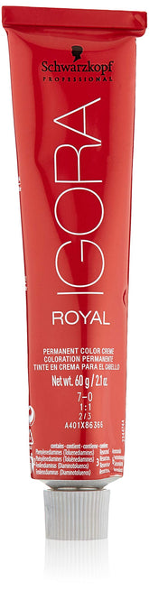Schwarzkopf Igora Royal 7-0 color-mix palette showing balanced blonde shade.