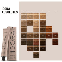 Schwarzkopf Igora Royal Absolutes, cobertura 100% de canas para un acabado natural.