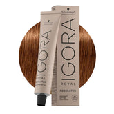 Schwarzkopf Igora Royal Absolutes color 7-60, rubio medio chocolate natural, cobertura canas.