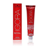 Schwarzkopf Igora Royal Red Violet concentrate tube for vibrant color results.