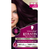 Schwarzkopf Keratin Color: aplicación de crema color para tono rico y duradero.