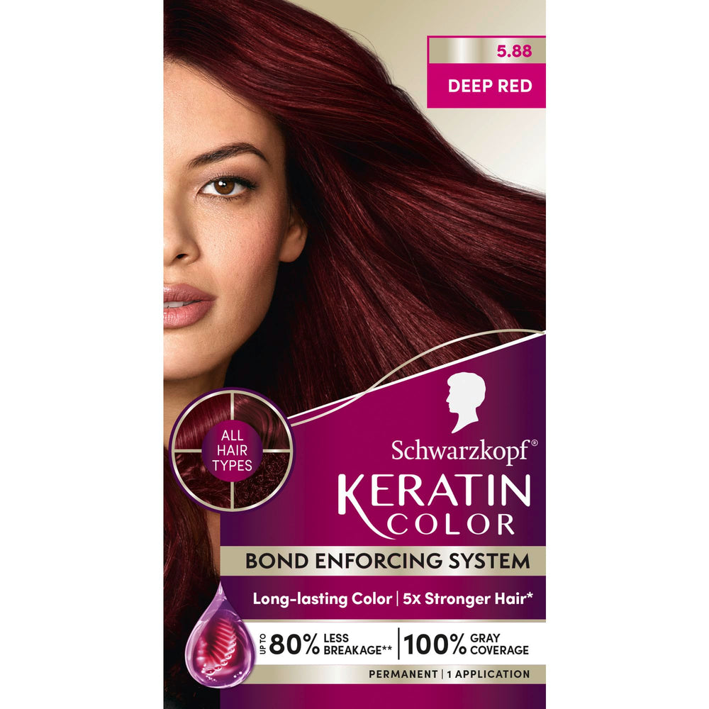 Schwarzkopf Keratin Color: crema de color rojo profundo para tono intenso y duradero