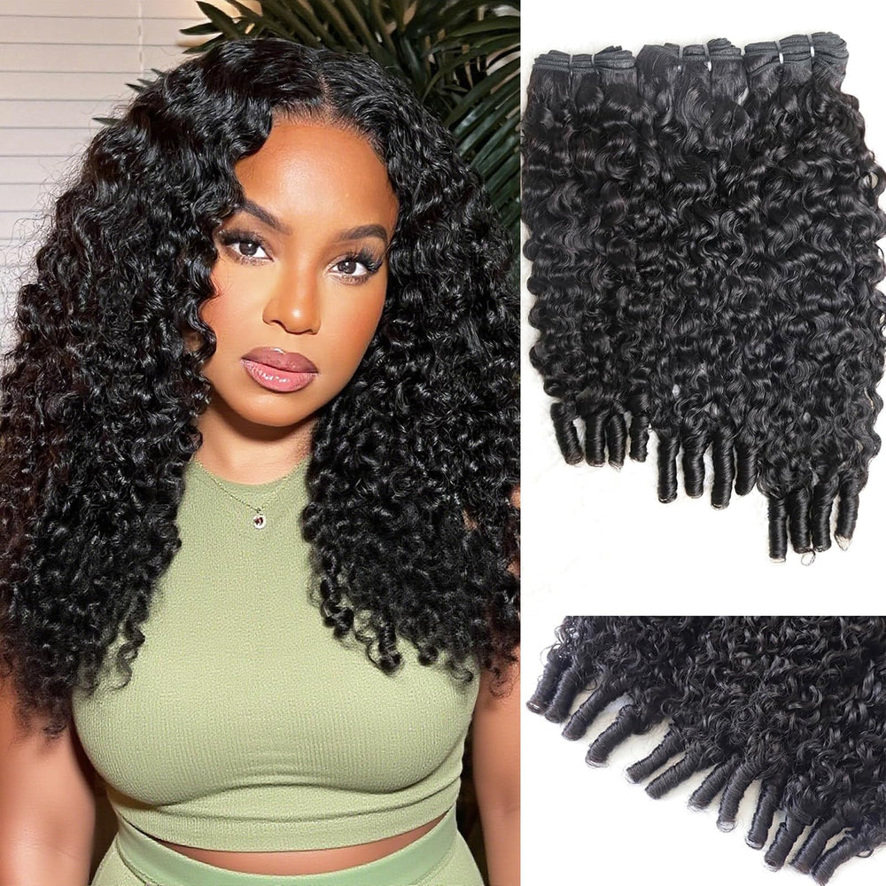 Sdferlin paquetes cabello birmano rizado espiral 16 pulgadas, textura sedosa para mezcla natural.