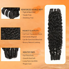 Sdferlin paquetes cabello birmano rizado espiral 18 pulgadas, movimiento suave y brillo natural.