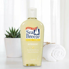 Sea Breeze Astringente Original, caja exterior, embalaje práctico para el baño.