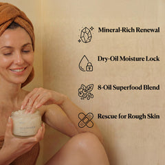 SEACRET Minerals aplicación en la ducha con masajes circulares revitaliza la piel.