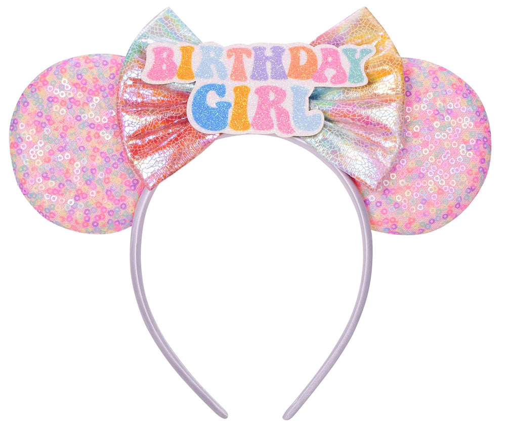 Diadema Seamoy Minnie con lentejuelas rosas para fiestas de cumpleaños