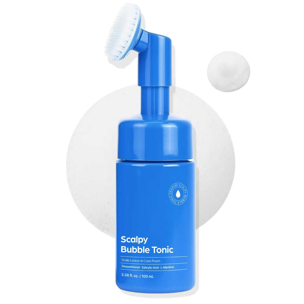 Seapuri Bubble Tonic mousse exfoliante pour cuir chevelu, nettoyage en profondeur sans rinçage.