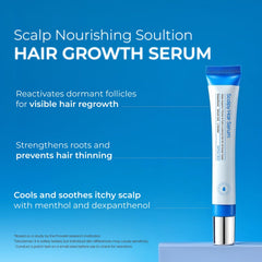 Seapuri Scalpy serum dispense shot showing fast-absorbing, cooling scalp treatment.