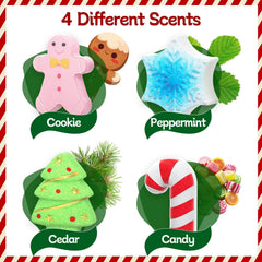 SeasonBliss bombas de baño bastón-caramelo: aroma menta ligera y color vibrante en la bañera.