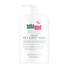 SEBAMED lavado líquido 1 L, botella visible, limpia suavemente manteniendo la barrera cutánea.