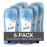 Secret antitranspirante mujer, versión invisible, sin fragancia, protección discreta para todo el día