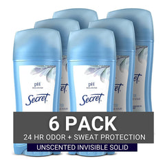 Secret antitranspirante mujer, versión invisible, sin fragancia, protección discreta para todo el día