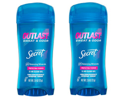 Secret desodorante antitranspirante gel claro, paquete doble, protección diaria contra el olor.