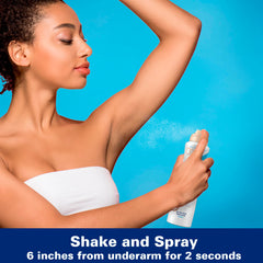 Secret Dry Spray dispensing action with quick-drying mist