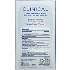 Secret Fuerza Clínica Desodorante Invisible: protección de humedad para días activos.