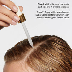 SEEN Restore Serum con sello NEA, seguro para piel sensible.