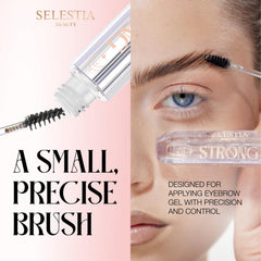 SELESTIA BEAUTY Clear Eyebrow Gel brush applying for precise shaping