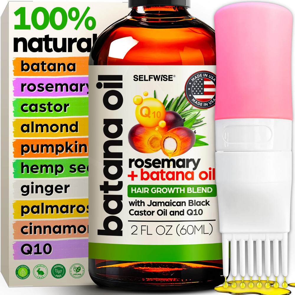 SELFWISE Batana Oil, botella favorece crecimiento capilar.