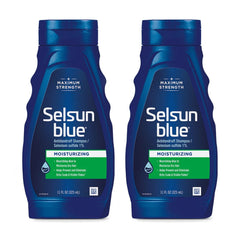 Selsun Blue champú anticaspa con aloe en botella para uso diario.
