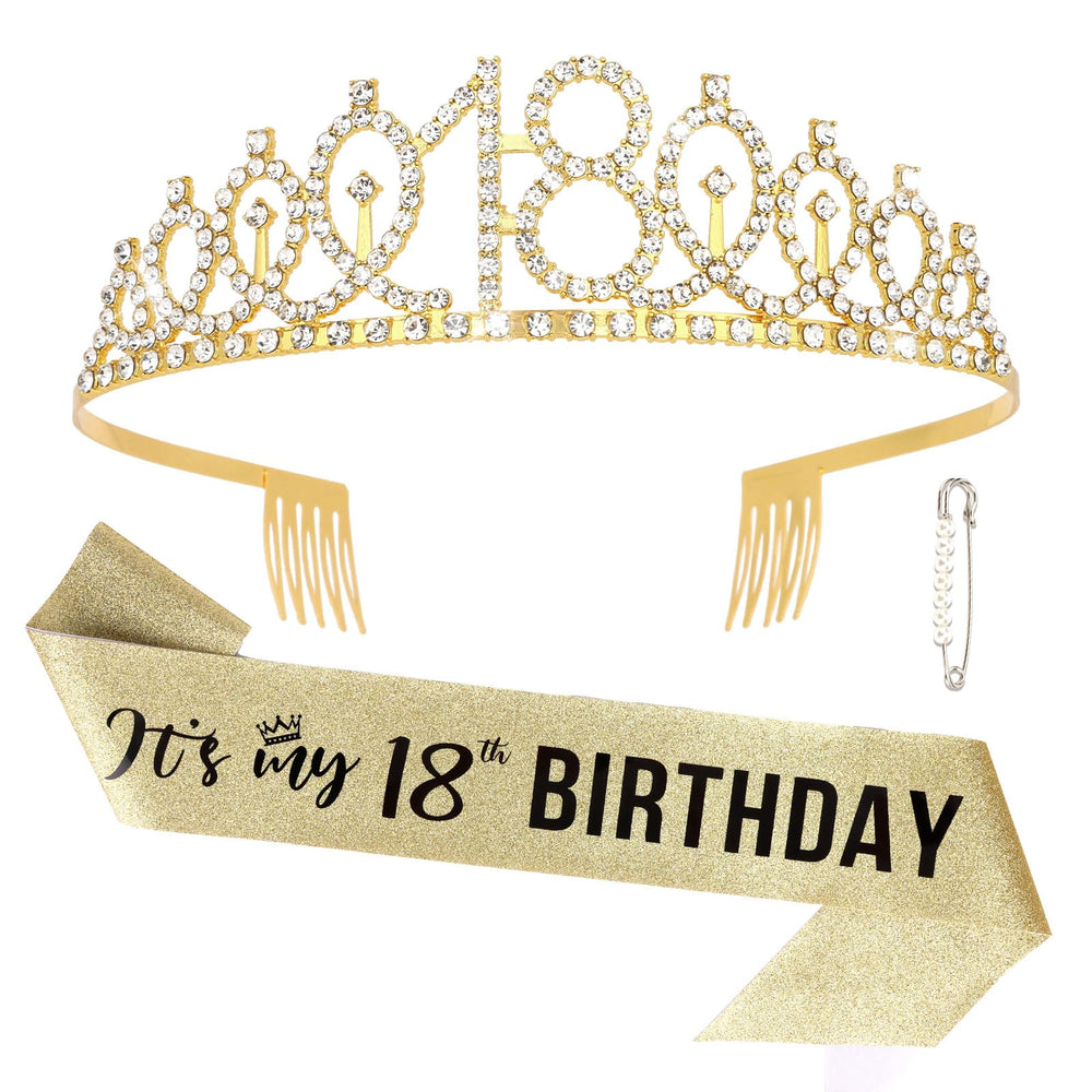 Corona Semato para cumpleaños 18, brillo de cristales que destaca en la celebración