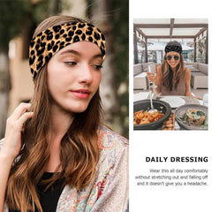 SENMAY diadema leopardo con alto estiramiento, ajuste cómodo para cualquier medida.