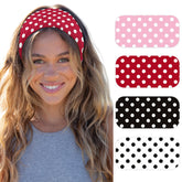 SENMAY diadema mujer lunares rojos suave y ajustable para peinados diarios