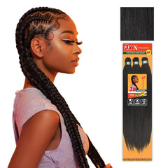 Sensationnel XPRESSION 3X, trenza preestirada de 58 pulgadas, paquete de 5 mechas 1B para volumen.